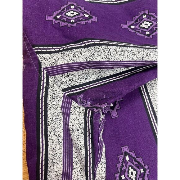 Vintage Wrangler 90s Pearl Snap XL Purple Aztec Print - Picture 10 of 10